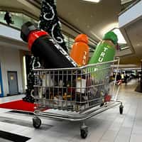 TRUFF Sauce Bottles Inside a Shopping Cart