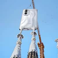Oppo Smartphone Melting Over Sagrada Familia Towers