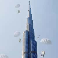 Oppo Smartphone Boxes Parachute Arrival in Dubai