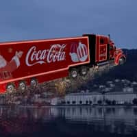 Coca-Cola Christmas Truck Flies Across Austria