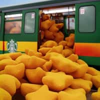 Starbucks Tram Filled with Stars