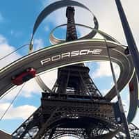 Porsche Rollercoaster Race Around the Eiffel Tower