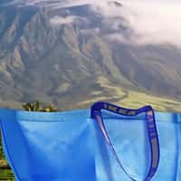 IKEA Blue Shopping Bag at the Foot of a Volcano