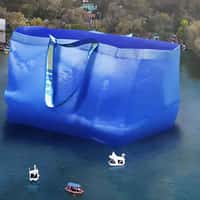 IKEA Blue Shopping Bag Floats at the Lake