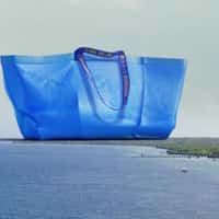 IKEA Blue Shopping Bag on Seaside