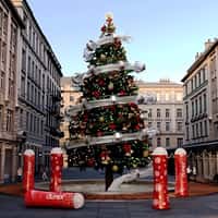 Durex Lube Spiral Tube Around Christmas Tree