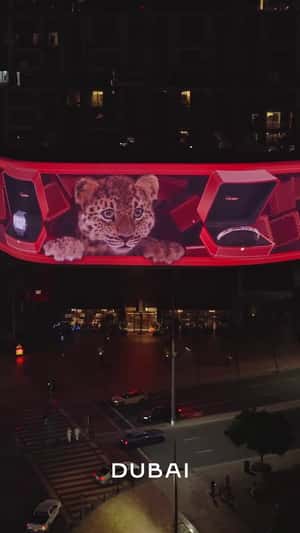 Baby Panther Peeks Out of Display in a 3D Billboard ad of Cartier