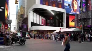 Subway Train Extends Beyond Billboard in a 3D Billboard ad of TurboTax