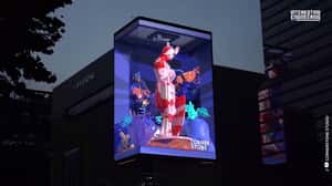Statue Rotates with Garden Background in a 3D Billboard Ad of  Unknown