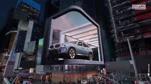 SUV Makes Sharp Turn on Slope in a 3D Billboard Ad of  BMW