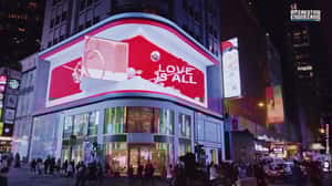 Bangles inside Mirror Cube in a 3D Billboard Ad of  Cartier