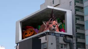 Red XIII Leaps Out in a 3D Billboard ad of Final Fantasy VII