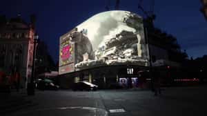 Zombie Tiger Steps Out of Screen in a 3D Billboard ad of Army of the Dead 