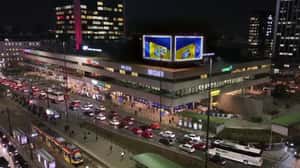 Lockers Burst with School and Sports Items in a 3D Billboard ad of Lidl