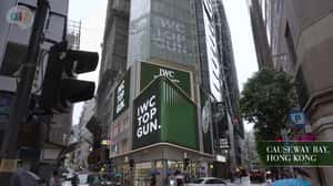 Top Gun Giant Watches in Motion in a 3D Billboard ad of IWC