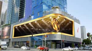 Toyota x Lakers 50 Years of Partnership in a 3D Billboard ad of Toyota, Lakers