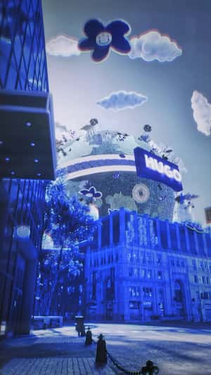Blue planet invasion Roblox fake-out-of-home ad of HUGO