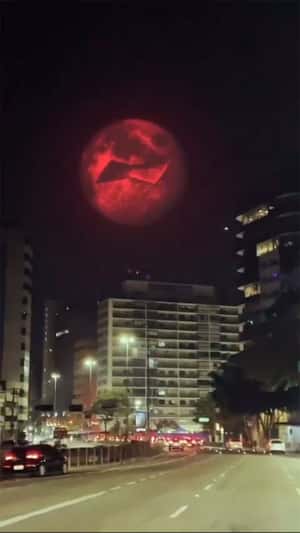 Logo on Red Full Moon in a fake-out-of-home for Budweiser