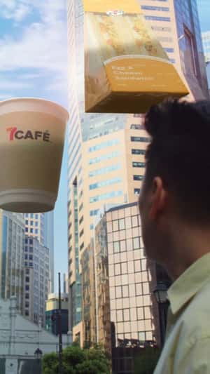Floating Snacks Lands in Singapore in a fake-out-of-home ad of 7-Eleven