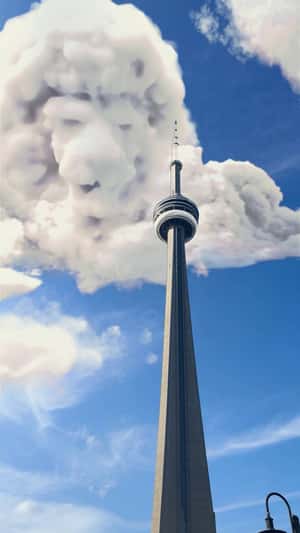 Mufasa Cloud Formation Above Tower in a fake-out-of-home ad of Disney Studios