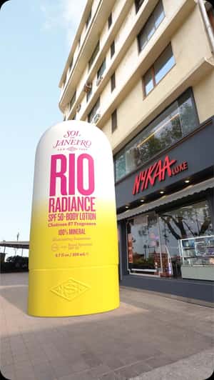 Body Lotion Space Shuttle Lands in a fake-out-of-home ad of Nykaa