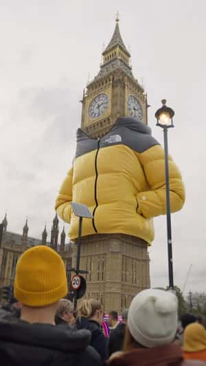 Big Ben Wearing Jacket in a fake-out-of-home ad of JD Sports