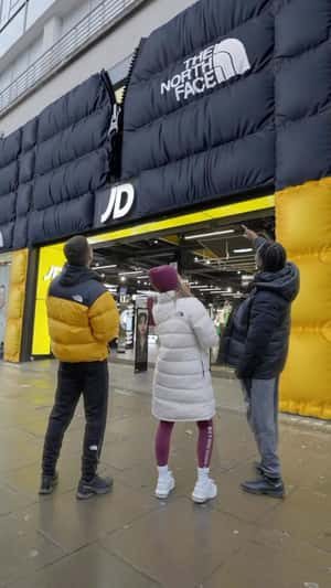 Store Façade Designed as Jacket in a fake-out-of-home ad of JD Sports