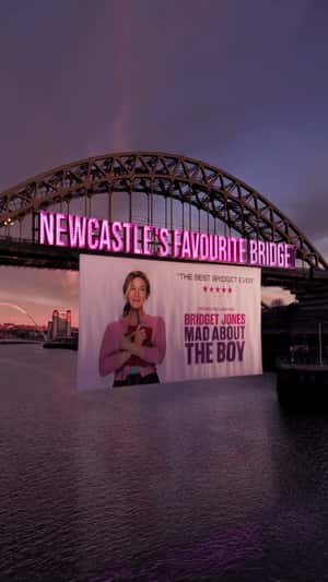 Poster Unveils at the Bridge in a fake-out-of-home ad of Universal Pictures