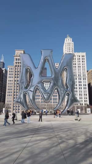 Silver Pavilion Transformed into a Logo in a fake-out-of-home of AMIRI