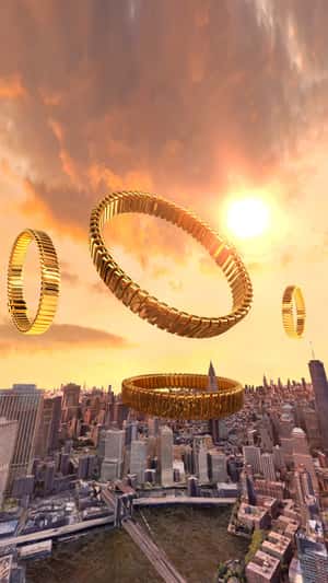 Gold Bracelet Soars Above NYC in a fake-out-of-home of BVLGARI
