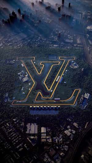 Logo Race Track for Formula 1 in a fake-out-of-home of Louis Vuitton