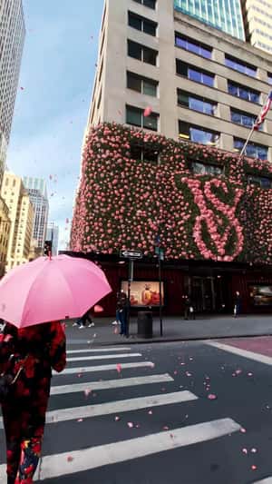Secret Façade Rose Vertical Garden in a fake-out-of-home-ad of Victoria’s Secret