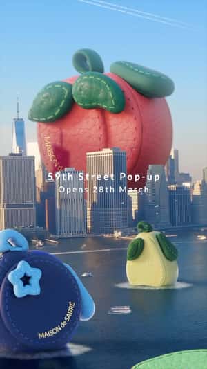 Floating Fruit Charms in a fake-out-of-home ad of MAISON de SABRÉ