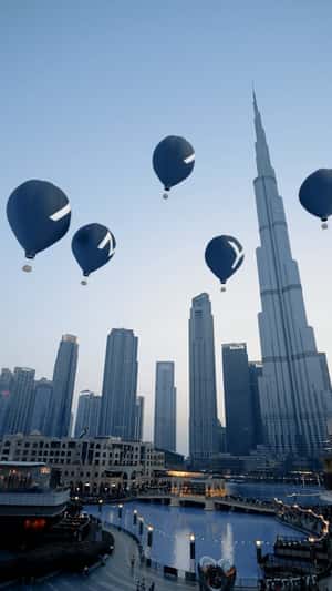 Hot Air Balloons Forming Brand Name in a fake-out-of-home ad of Amaya