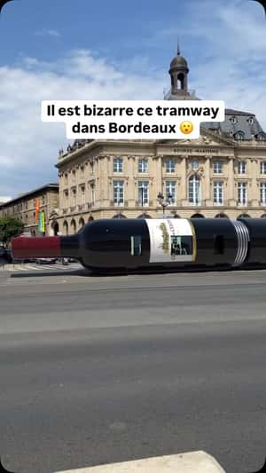 Wine Cruising on Tram Line in a fake-out-of-home-ad of Quoifaireabordeaux