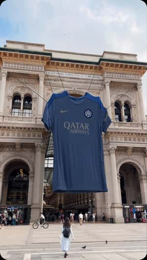 Giant Qatar Airways jersey in fake-out-of-home ad of I M Inter