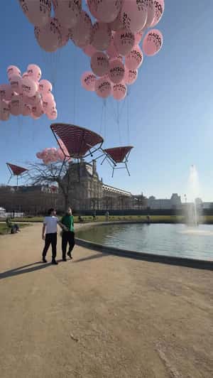 Balloons Carry Chairs in a fake-out-of-home-ad of Maisons du Monde