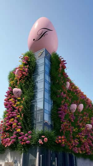 Flower Garden Blooms at Hotel in a fake-out-of-home ad of Fitzwilliam Hotel Belfast