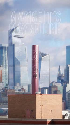 Dancing giant mascara fake out of home ad of Maybelline New York