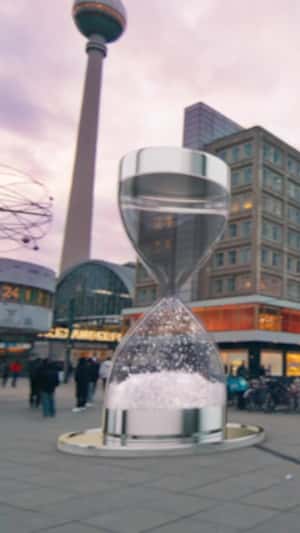 Hourglass Transformed into Serum Bottle in a fake-out-of-home ad of Eucerin