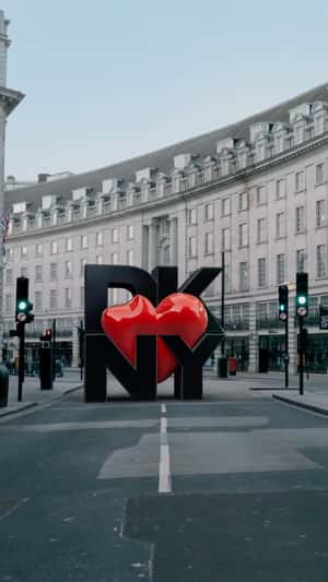 Heart Inflatable Turns 3D Installation in a fake-out-of-home ad of DKNY