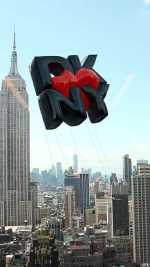 Brand Logo Inflatable Soars in NYC in a fake-out-of-home ad of DKNY