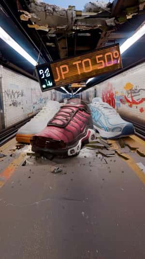 Sneakers Break into the Underpass in a fake-out-of-home ad of Foot Locker