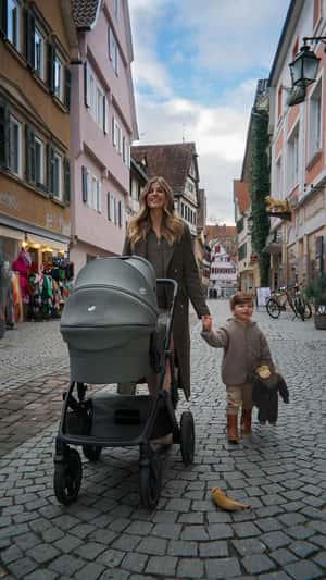 Cobbled Street Turned into Jungle in a fixed-out-of-home ad of Joie Baby
