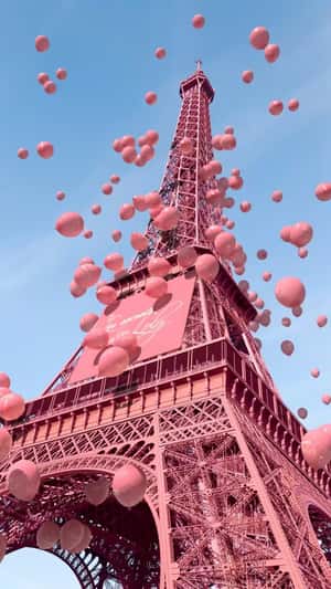 Balloons Turn Eiffel Tower Pink in a fake-out-of-home ad of Les Secrets de Loly