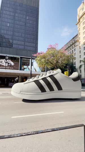 Shoes Driving on the Highway in a fake-out-of-home ad of Adidas
