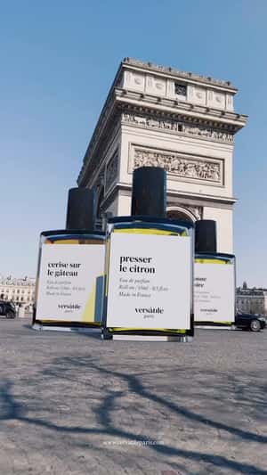 Perfume Bottles Turned into Fruits in a fake-out-of-home ad of Versatile Paris