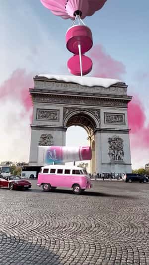 Cream Pours at Arc de Triomphe in a fake-out-of-home ad of Les Secrets de Loly