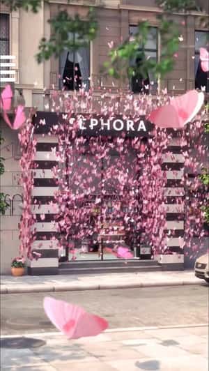 Door Covered with Butterflies in a fake-out-of-home ad of Les Secrets de Loly
