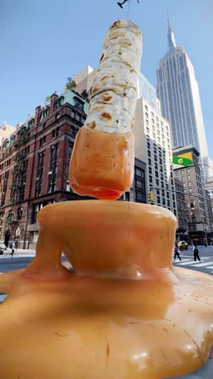 Giant Dipper in New York City in fake-out-of-home ad of Subway
